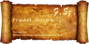 Frankel Szilárd névjegykártya